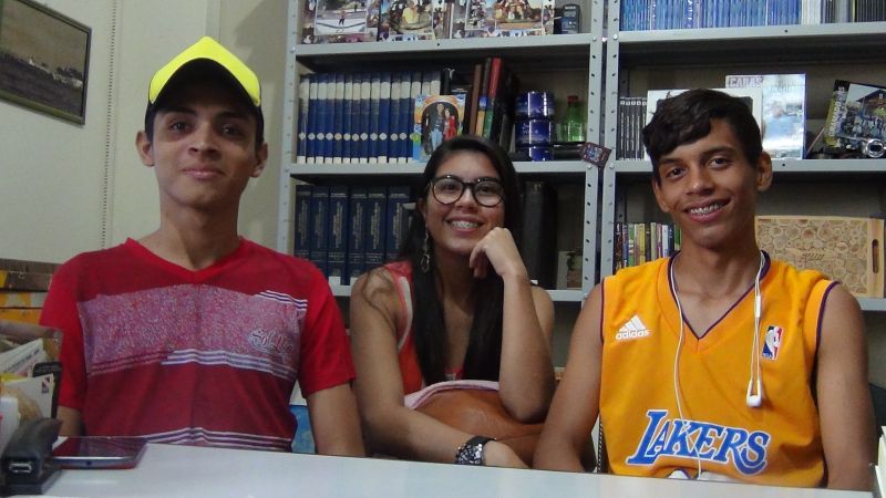 Andreo Lucas, Flávia Bezerra e Saulo Lopes - Alunos do Colégio Álvaro Adolfo da Silveira 